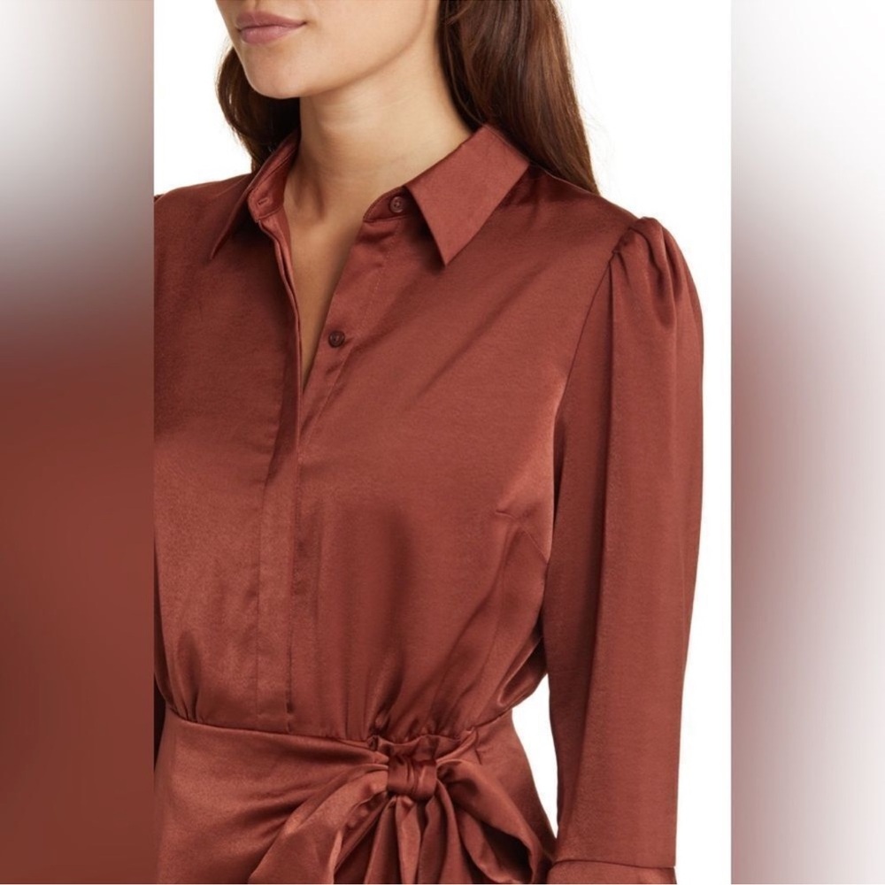 Vince Camuto satin shirt dress
